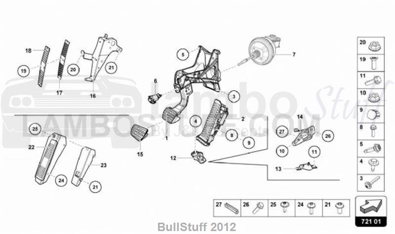 2018 Lamborghini HURACAN LP610-4 COUPE AUSTRALIA BRAKE AND ACCEL. LEVER MECH. (721.01.00)
